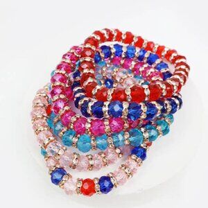 Multi Beaded Stretch Bracelet (Rainbow)